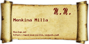 Menkina Milla névjegykártya